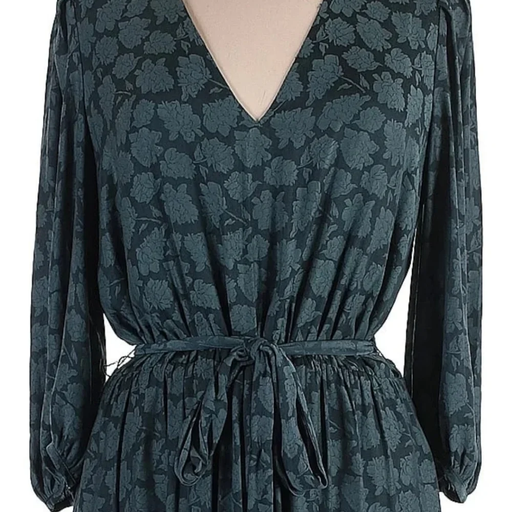 Banana Republic Peacock Green Floral Midi Dress - Picture 4 of 9